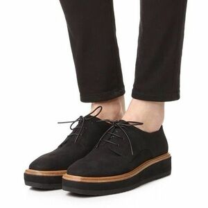 Vince Tanner Platform Black Leather Oxfords